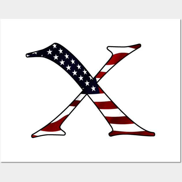 America US USA Flag America X Wall Art by Monstershirts